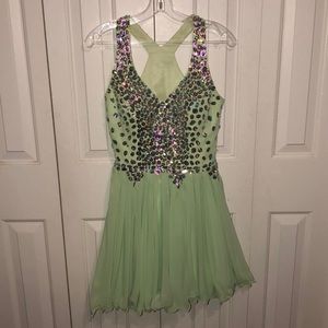 Green cocktail dress